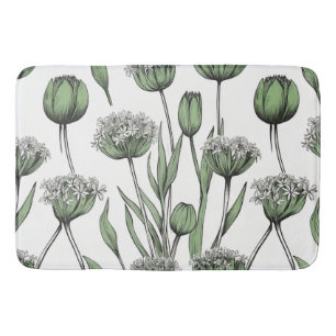 Rustic Wild Garlic Sketch van CallisC Arts Badmat