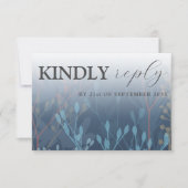 Rustic Wild Grasses Blue RSVP Wedding (Voorkant)