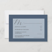 Rustic Wild Grasses Blue RSVP Wedding (Achterkant)