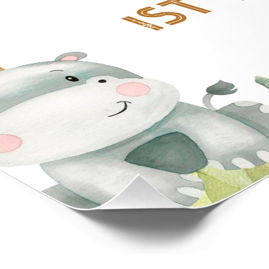 Rustic Wild One Safari 1er Affiche de bienvenue d' (Coin)