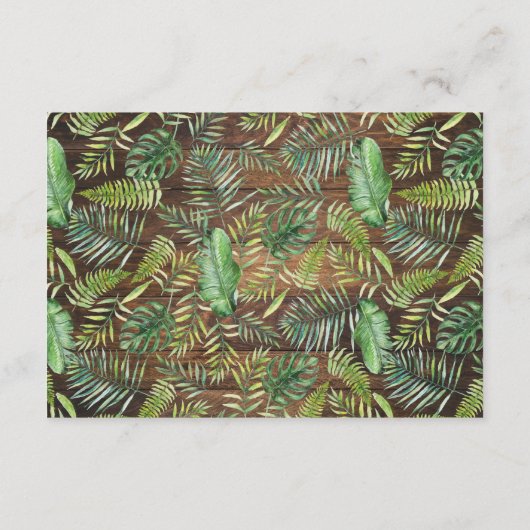 Rustic Wild Safari Animals Baby shower Details Informatiekaartje (Achterkant)