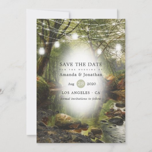 Rustic Wild Woodland Greenery Wedding Save The Date (Voorkant)