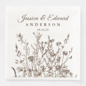 Rustic Wildbloemen Aarde, gepersonaliseerd Servet (Voorkant)