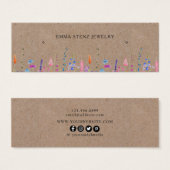 Rustic Wildbloemen die Hoop Stud Mini Kaart verdie (Voorkant /achterkant)