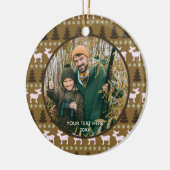 Rustic Wilderness, Brown, Two Photo, Two Sided Keramisch Ornament (Links)