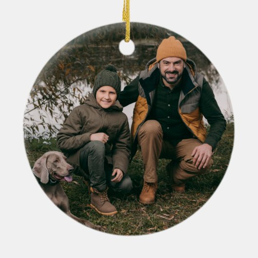 Rustic Wilderness, Brown, Two Photo, Two Sided Keramisch Ornament (Achterkant)