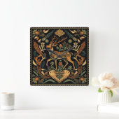 Rustic Wilderness Deer Vierkante Klok (Huis)