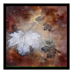 Rustic Wilderness Maple Leaves Perfect Poster