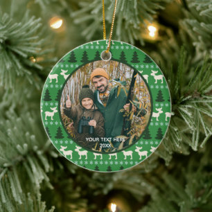 Rustic Wilderness Two Photo, Two Sided Keramisch Ornament