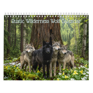 Rustic Wilderness Wolf Muurkalender Kalender