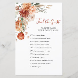 Rustic Wildflower Baby shower Vind het gastenspel