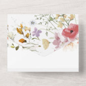 Rustic Wildflower Boho Wedding Invitation All In One Uitnodiging (Achterkant)