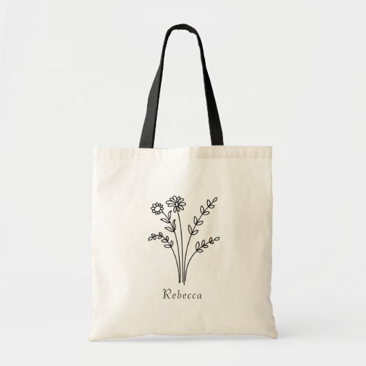 Rustic Wildflower Bridesmaid Name Canvas tas (Voorkant)