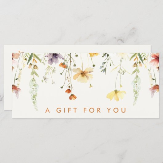 Rustic Wildflower Cadeaubon (Voorkant / Achterkant)