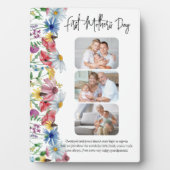Rustic Wildflower First Moederdag 3 Foto Fotoplaat (voorkant)