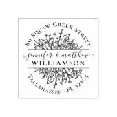 Rustic Wildflower Gehuwd paardenadres Rubberstempel (Afrduk)