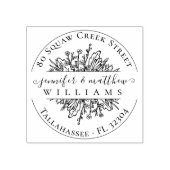 Rustic Wildflower Gehuwd paardenadres Rubberstempel (Afrduk)