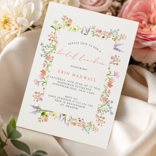 Rustic Wildflower Lijst Bridal Luncheon Kaart