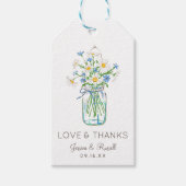 Rustic Wildflower Mason Jar Love en Bedankt Cadeaulabel (Voorkant)