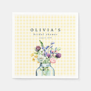 Rustic Wildflower Mason Jar Picnic Baby shower Servet