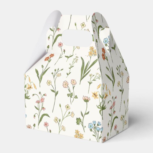 Rustic Wildflower Meadow Hand Drawn Multicolored Bedankdoosjes (Voorkant Zijde)