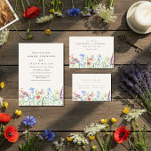 Rustic Wildflower Meadow Wedding RSVP  Briefkaart