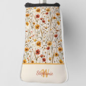 Rustic Wildflower Monogram - Boho Floral Pattern Golfheadcover (Draai 90)