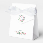 Rustic Wildflower Monogram Crest Favoriete Box Bedankdoosjes (Voorkant Zijde)
