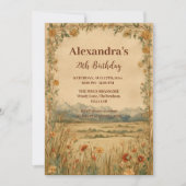 Rustic Wildflower Mountain Birthday Kaart (Voorkant)