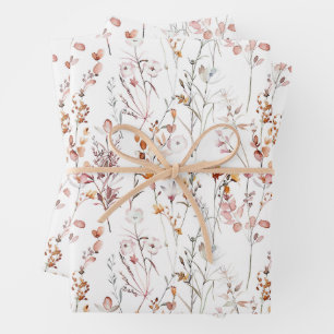 Rustic Wildflower Pattern Inpakpapier Vel