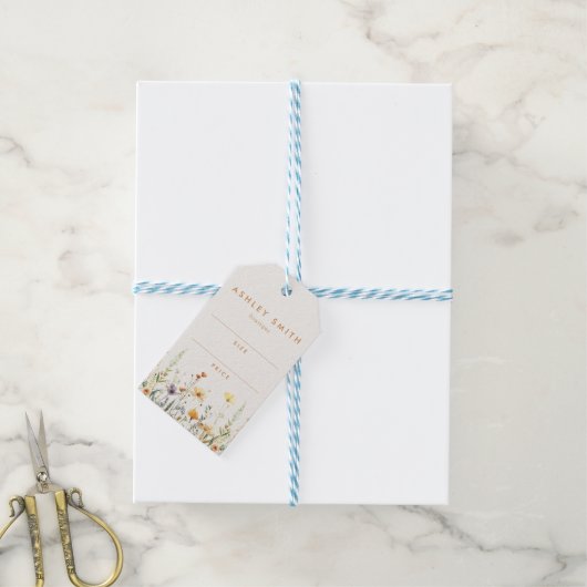 Rustic Wildflower Prijs Label Cadeaulabel (Met Touw)