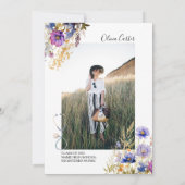 Rustic Wildflower RN Nurse 4 foto's Afstuderen Aankondiging (Achterkant)