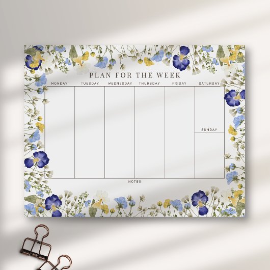 Rustic Wildflower Tearway Weekly Planner Notitieblok