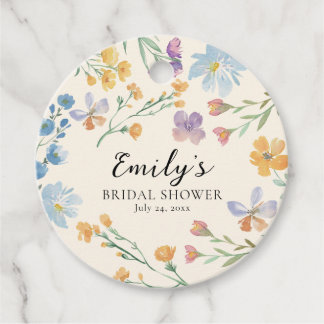 Rustic Wildflower Watercolor Bridal Shower Bedankjes Labels