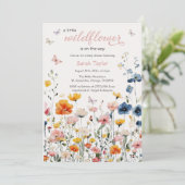 Rustic Wildflower Waterverf Baby shower Kaart (Staand voorkant)