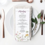Rustic Wildflower Wedding Bridal Shower Menu<br><div class="desc">Ce design présente un délicat bouquet de fleurs sauvages peints et de verdure,  ainsi qu'un joli mélange de polices modernes et rustiques. Voir la collection entière pour plus d'articles correspondants !</div>