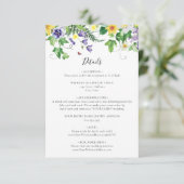 Rustic Wildflower Wedding Informatiekaartje (Staand voorkant)
