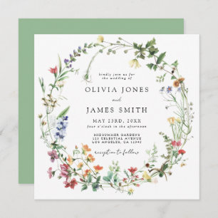 Rustic Wildflower Wedding Kaart