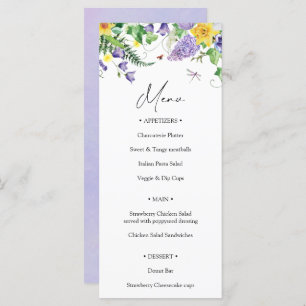 Rustic Wildflower Wedding Menu