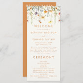 Rustic Wildflower Wedding Programma (Voorkant / Achterkant)