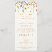Rustic Wildflower Wedding Programma (Voorkant)