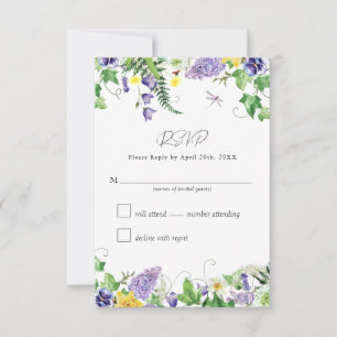 Rustic Wildflower Wedding RSVP Kaartje