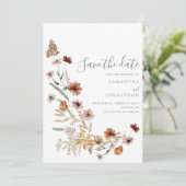 Rustic Wildflower Wedding Save The Date (Staand voorkant)