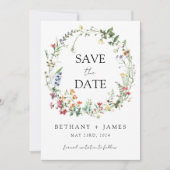 Rustic Wildflower Wedding Save The Date (Voorkant)