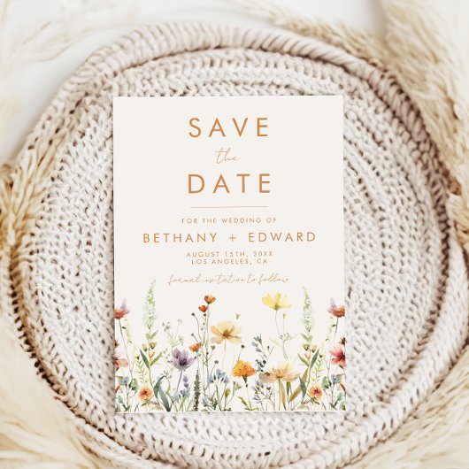 Rustic Wildflower Wedding Save The Date