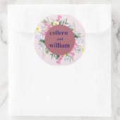 Rustic Wildflower Wedding Sticker – Folk Floral Ro (Tas)
