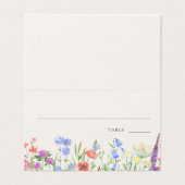 Rustic Wildflower Wedding Table Number Place Card (Outside Unfolded)