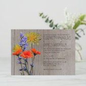 Rustic Wildflower Wedding-uitnodigingen Kaart (Staand voorkant)