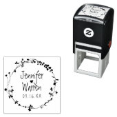 Rustic Wildflower Wreath Wedding Zelfinktende Stempel (In situ)