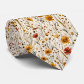 Rustic Wildflowers - Boho Fall Floral Pattern Stropdas (Opgerold)